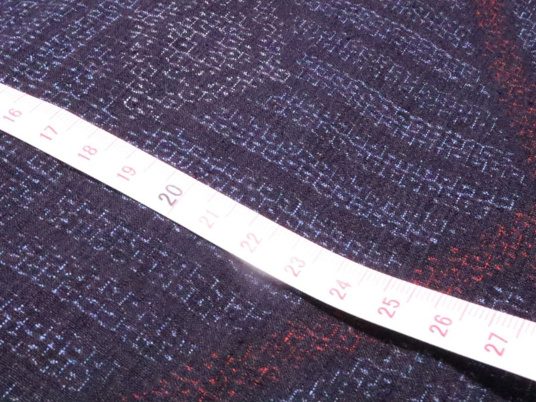 単衣　結城紬　正絹　バチ襟