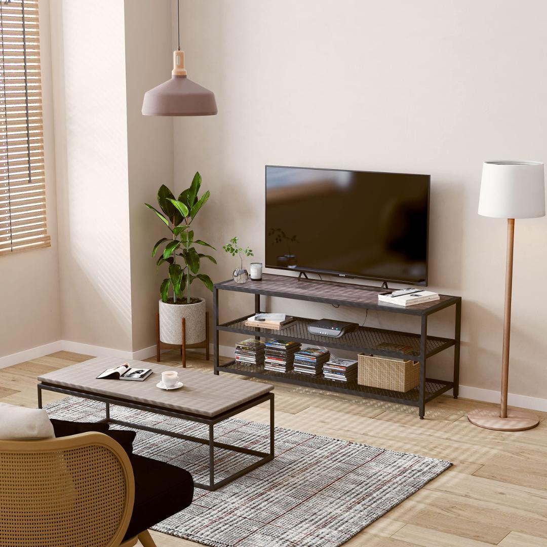 ☆エレガントウッド テレビボード 木目調, 豊富な収納スペース付き