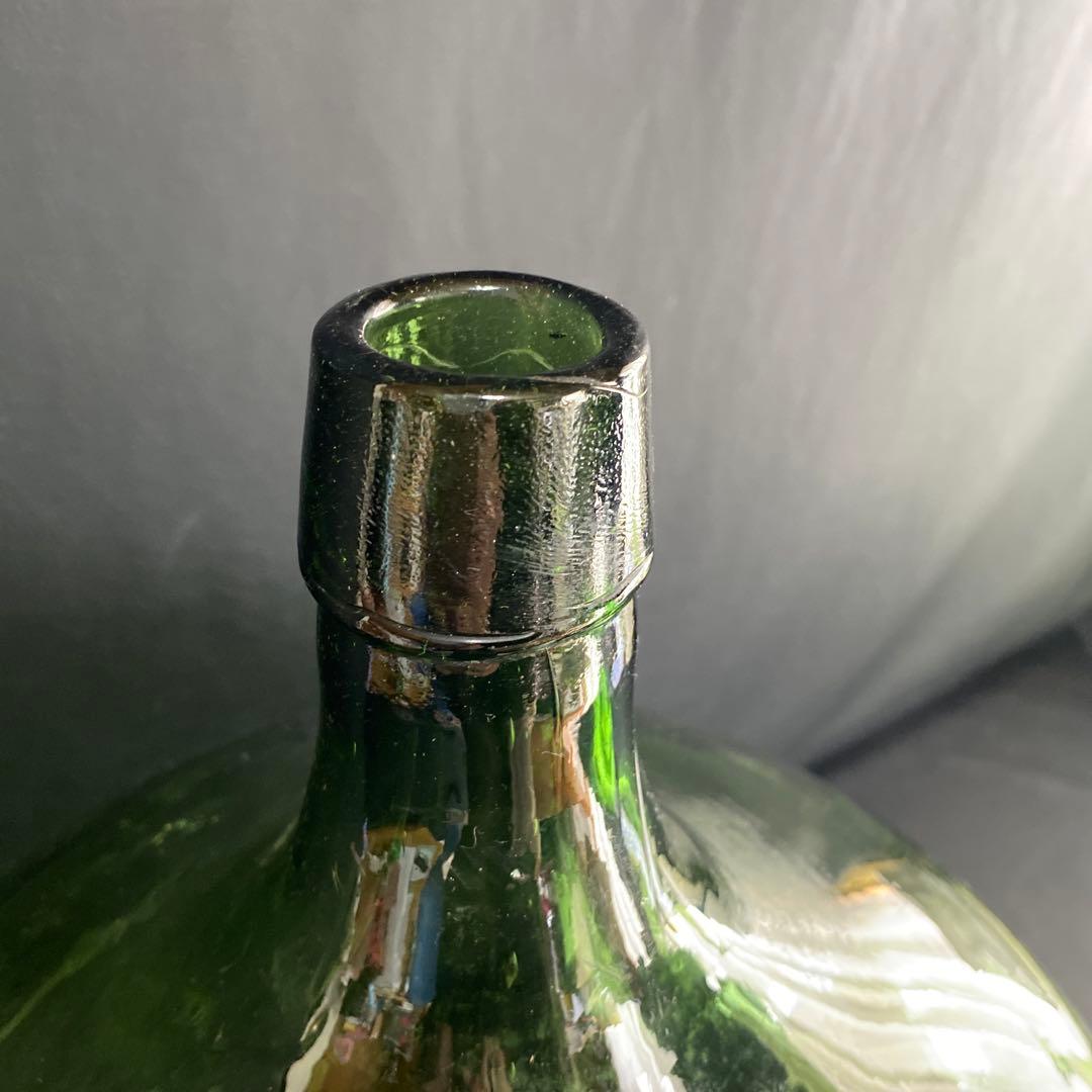 昭和レトロ 特大デミジョンボトル ガラス瓶 緑 花瓶 アンティーク 高さ47cm