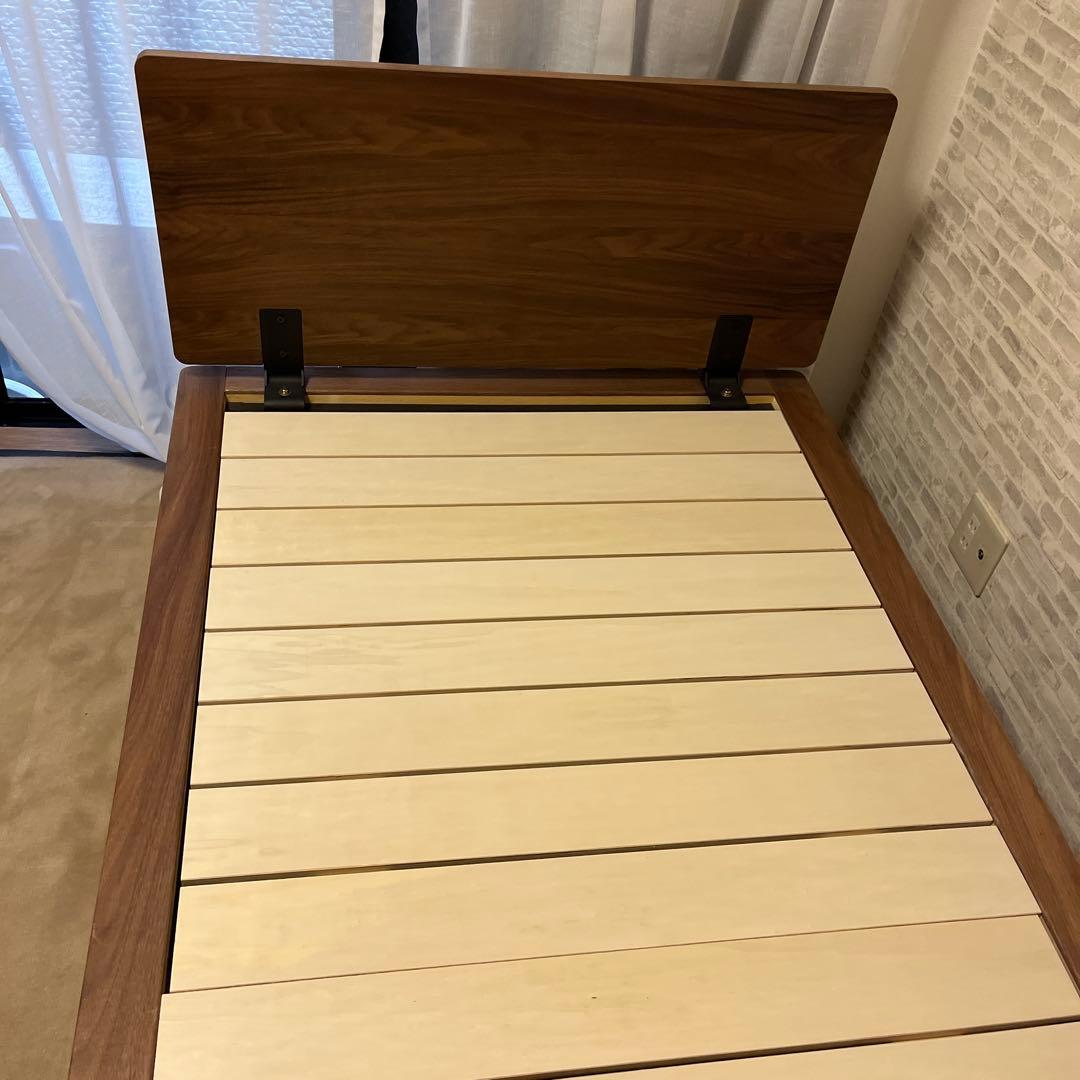 無印良品　ウォールナット木製ベッドフレーム シングル