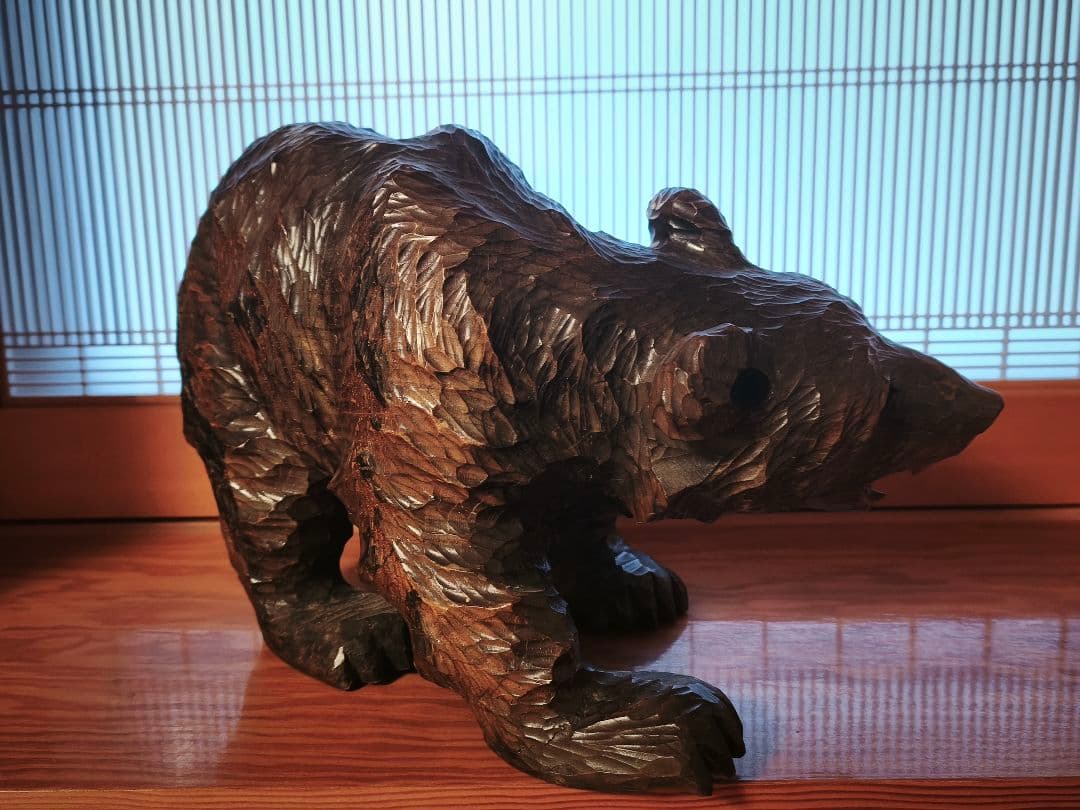 木彫り熊　親子熊　北海道　民藝品　置物　彫刻