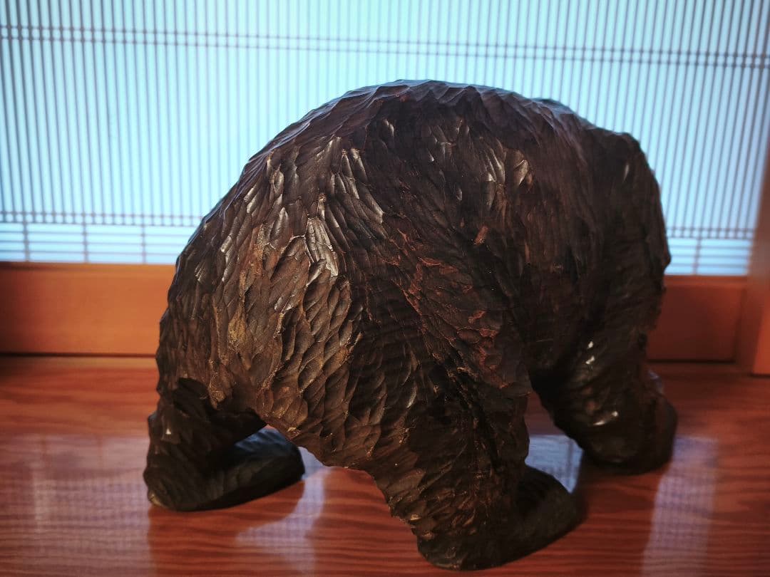 木彫り熊　親子熊　北海道　民藝品　置物　彫刻