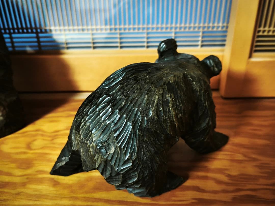 木彫り熊　親子熊　北海道　民藝品　置物　彫刻