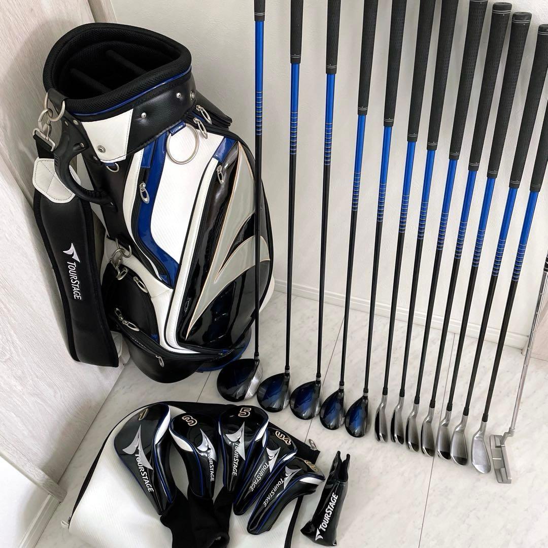 希少ブルー　メンズ　ツアーステージ　V773 ゴルフクラブ　本格フルセット13本