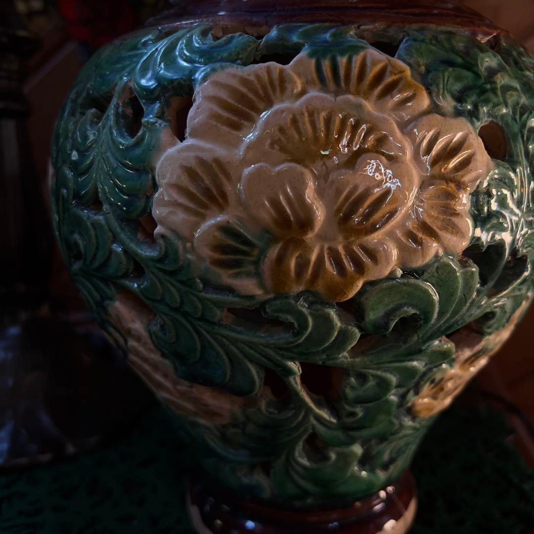 宋磁 宋三彩 中国 宋代 透かしあり 唐三彩