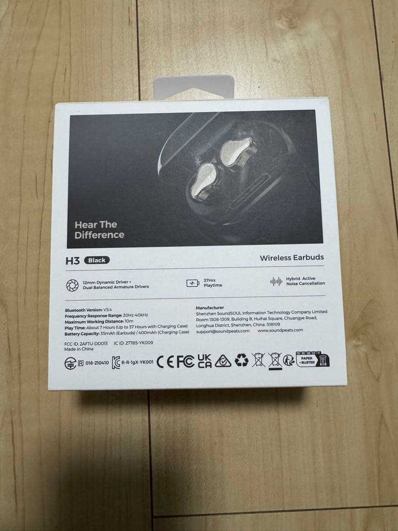 SOUNDPEATS H3 ワイヤレスイヤホン ハイレゾ音源対応