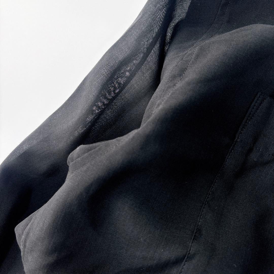 レ*ン様 美品⁑Chaos カオス　ウール混ロングシアーシャツ　ブラック　ビッグ