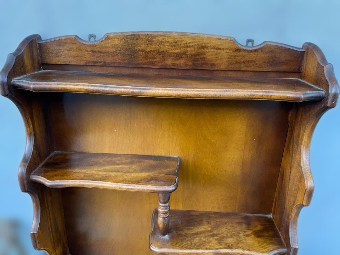 ★ オールド カリモク コロニアル ウォール ラック 壁掛 棚 86x62x15