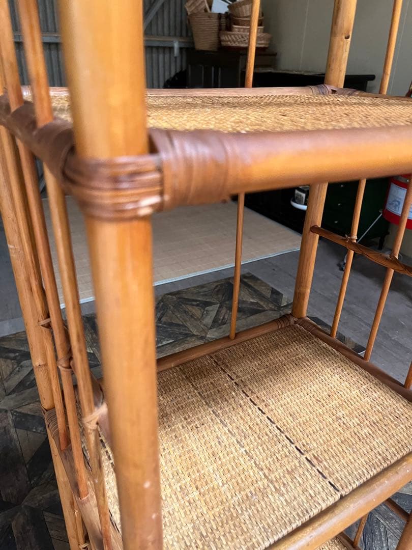 アーチ型 籐 ラタン 棚 インテリア 昭和レトロ 飾り棚