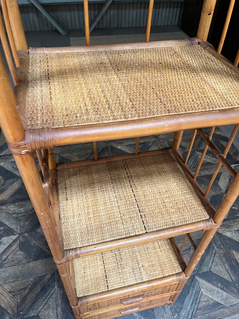 アーチ型 籐 ラタン 棚 インテリア 昭和レトロ 飾り棚