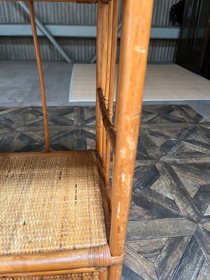 アーチ型 籐 ラタン 棚 インテリア 昭和レトロ 飾り棚