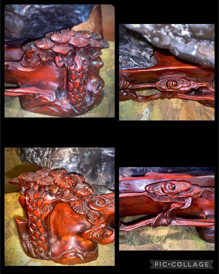 6308 霊璧石 桐箱付 『瑞雲』 横30(cm) 8.48kg太湖石