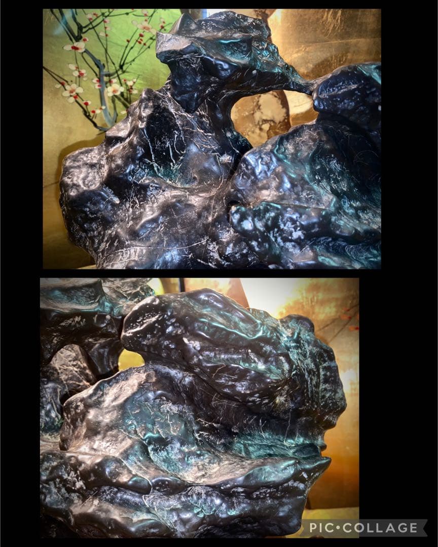 6308 霊璧石 桐箱付 『瑞雲』 横30(cm) 8.48kg太湖石