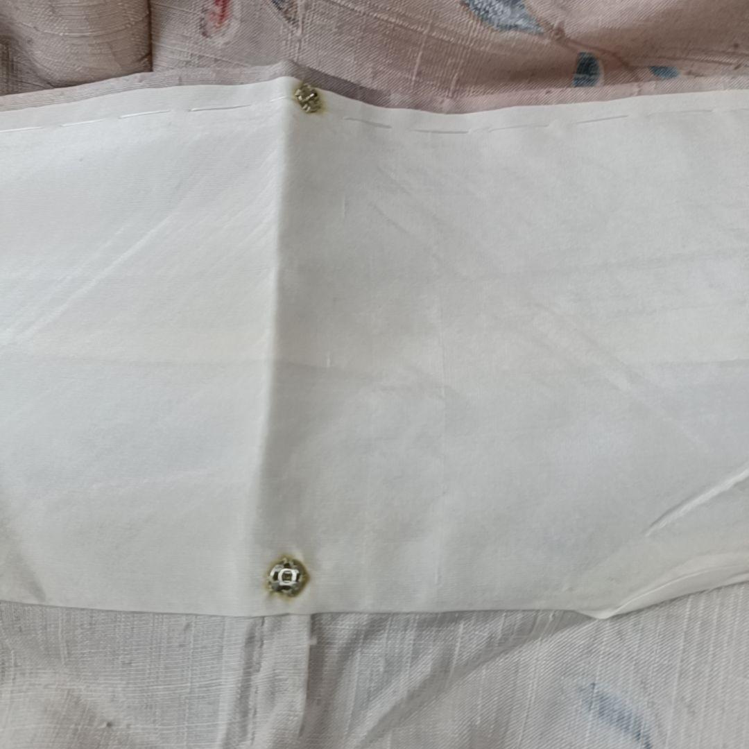 て*。様 ☆24 えっと 紬 単衣 ピンク 鳥 木々 花唐草