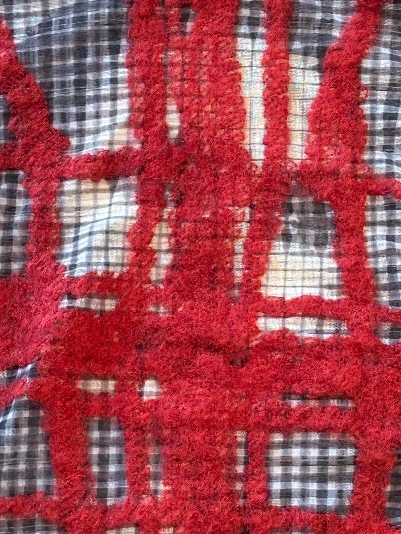 Jean-PaulGAULTIERFEMMEパワーネットフェイスプリント赤刺繍