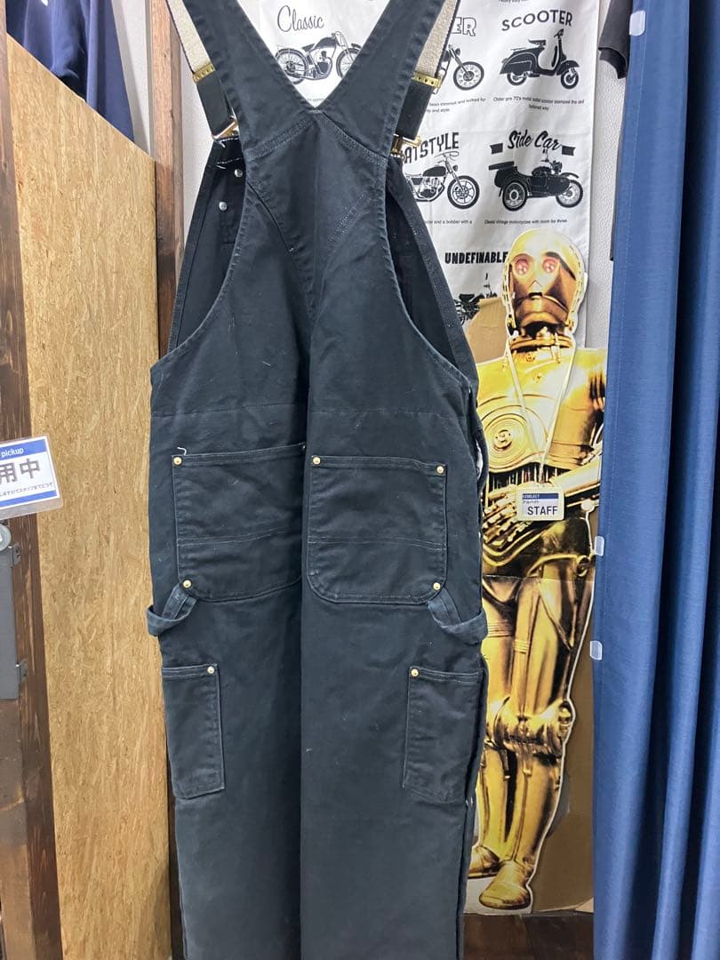 carhartt BLACKオーバーオール　ダブルニー仕様　W38Ｌ30