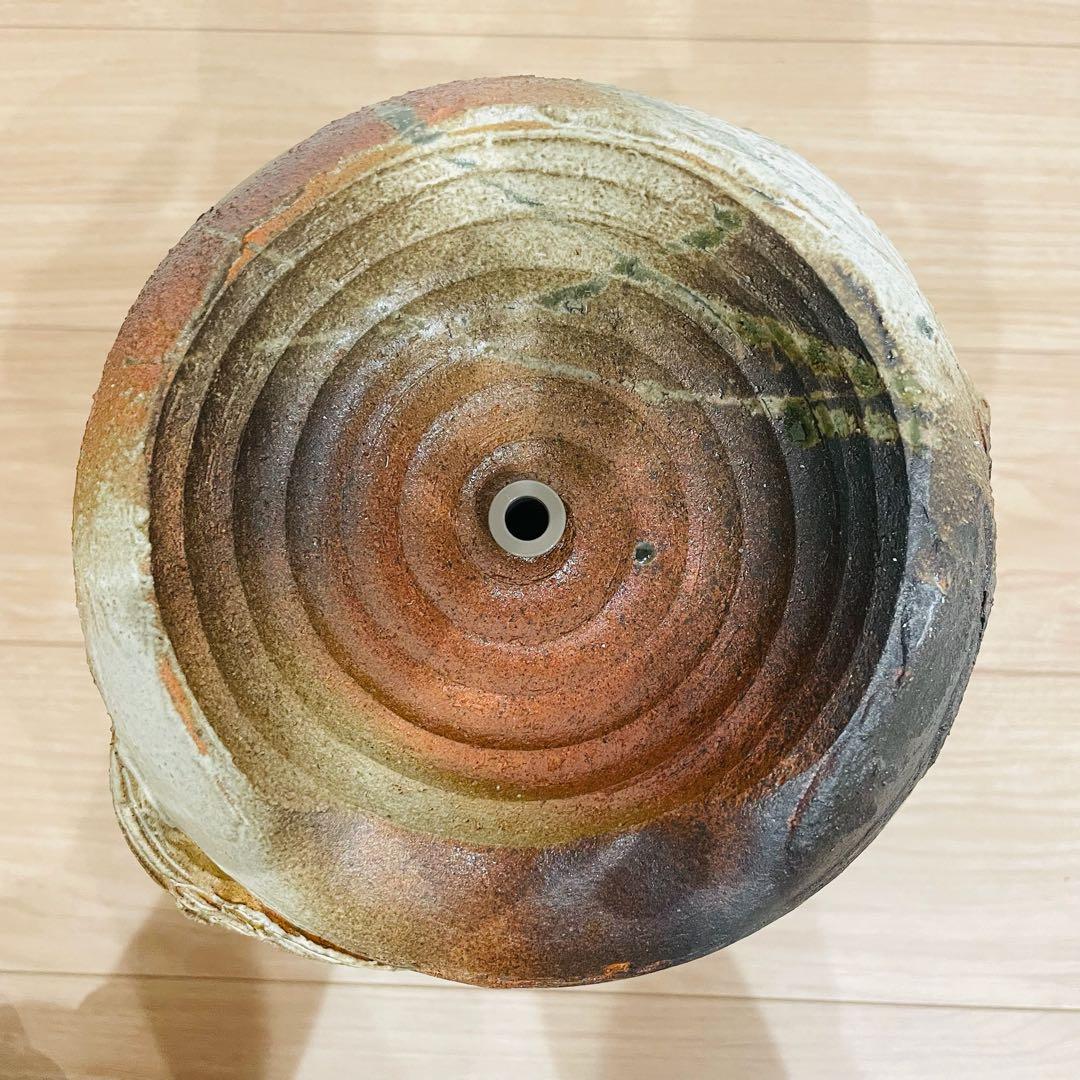 長期保管未使用品 信楽焼 つくばい 電動つくばい 竹柄杓 和風 通電確認済み