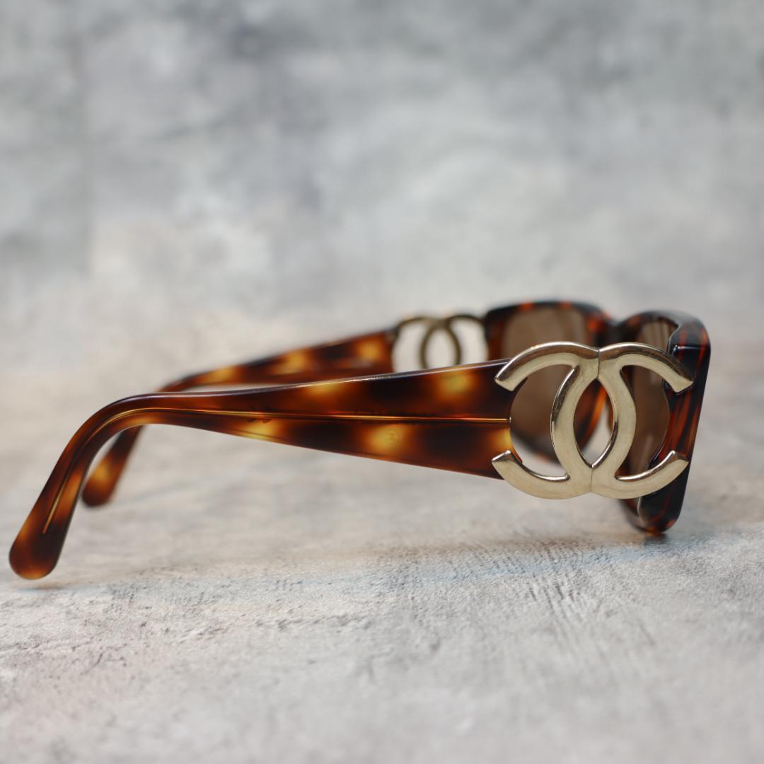 CHANEL シャネル CCロゴ サングラス べっ甲 ブラウン レディース