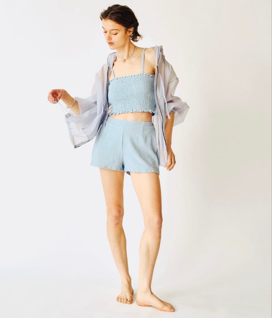 シアーパーカー4SETスイムウェア M ブルー 水着 mystic