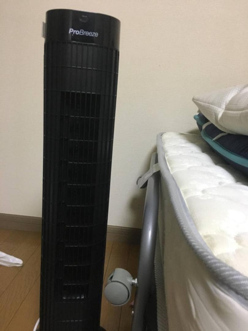 タワーファン 扇風機 パワフル 自動首振り 風量3段階 静音