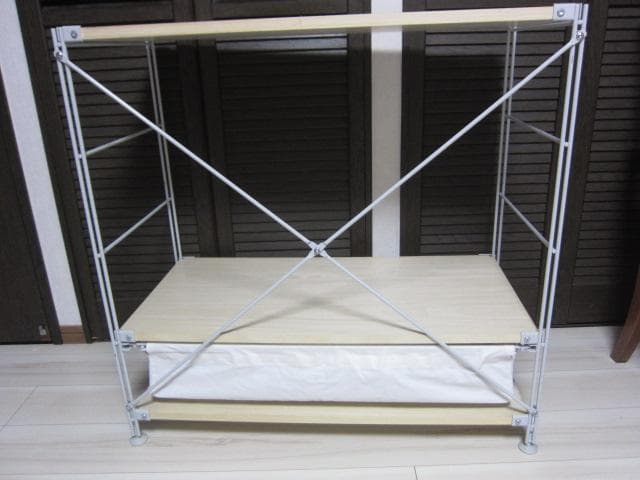MUJI /無印良品　スチールユニットシェルフ3段　ワイヤーバスケット×1