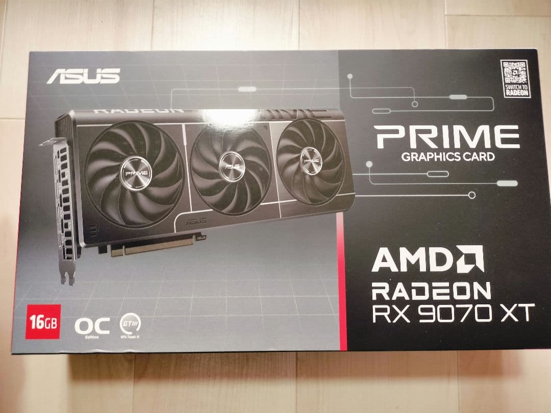 【保証期間内】ASUS Prime Radeon RX 9070 XT 16GB