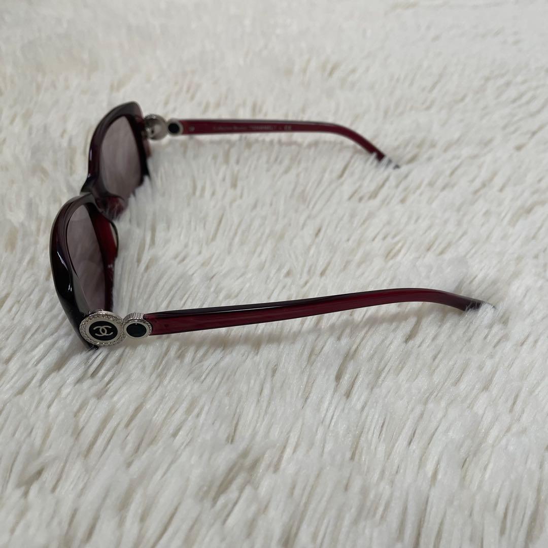 美品 シャネル 3202 ココマーク サングラス ボルドー 53□16