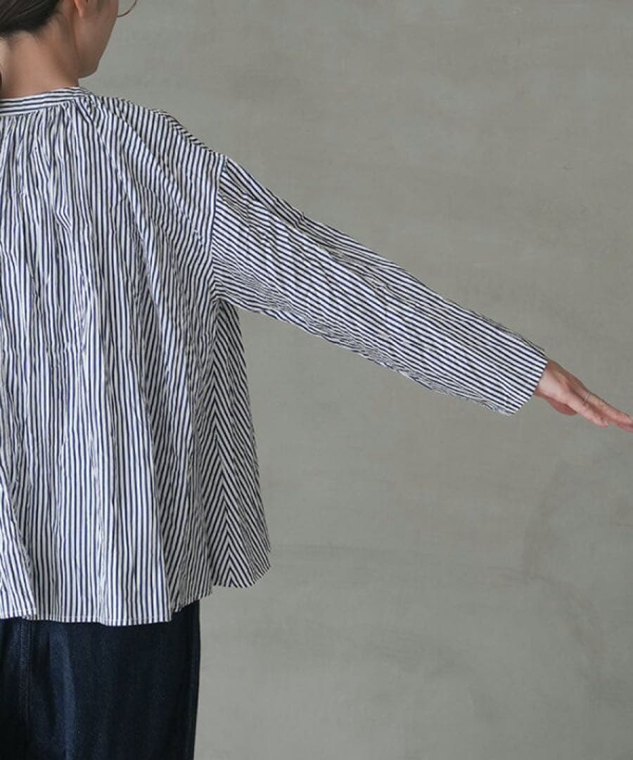 grin ストライプ 長袖シャツ