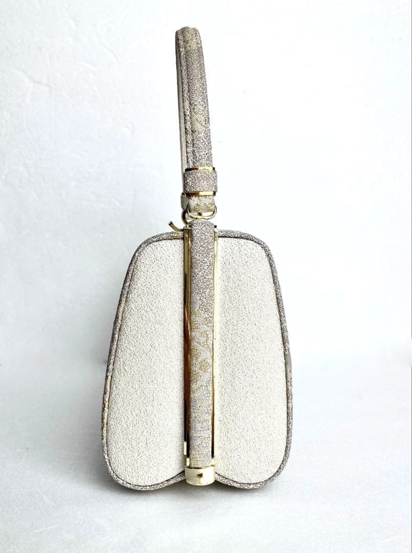 高級和装バック草履セット ホワイトシルバーに金銀糸 上品で聡明な佇まい ご入学式