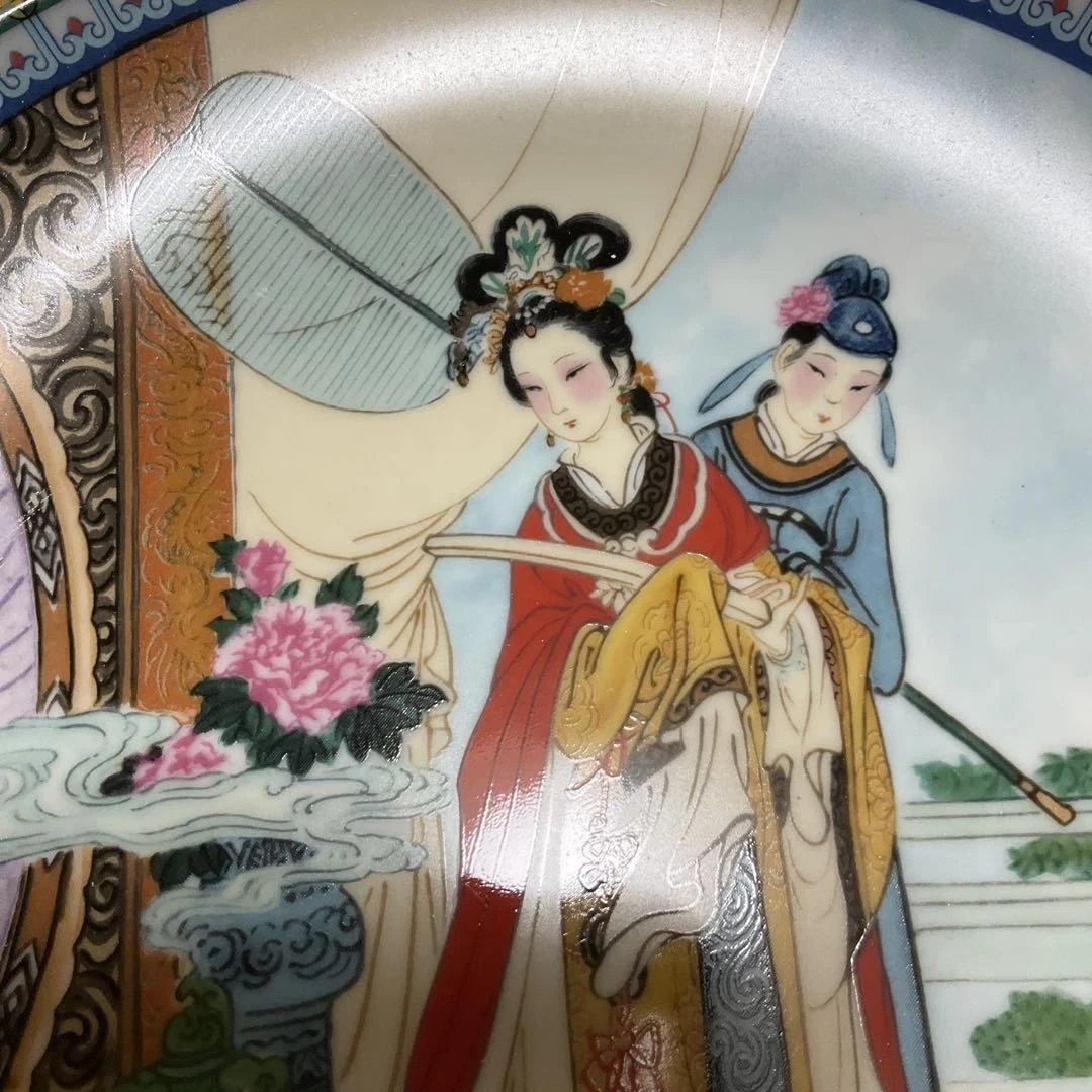 中国風伝統絵柄陶器皿、紅楼夢シリーズ、景徳鎮