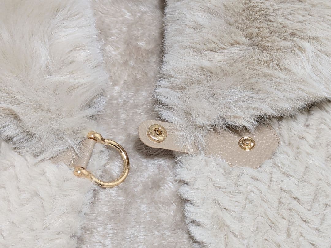 ベージュファーコート フリーサイズ