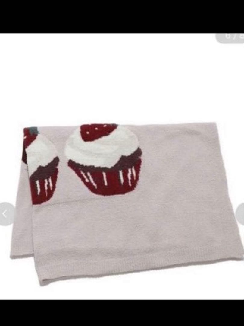 新品 ジェラートピケ モチーフジャガードブランケット いちご カップケーキ