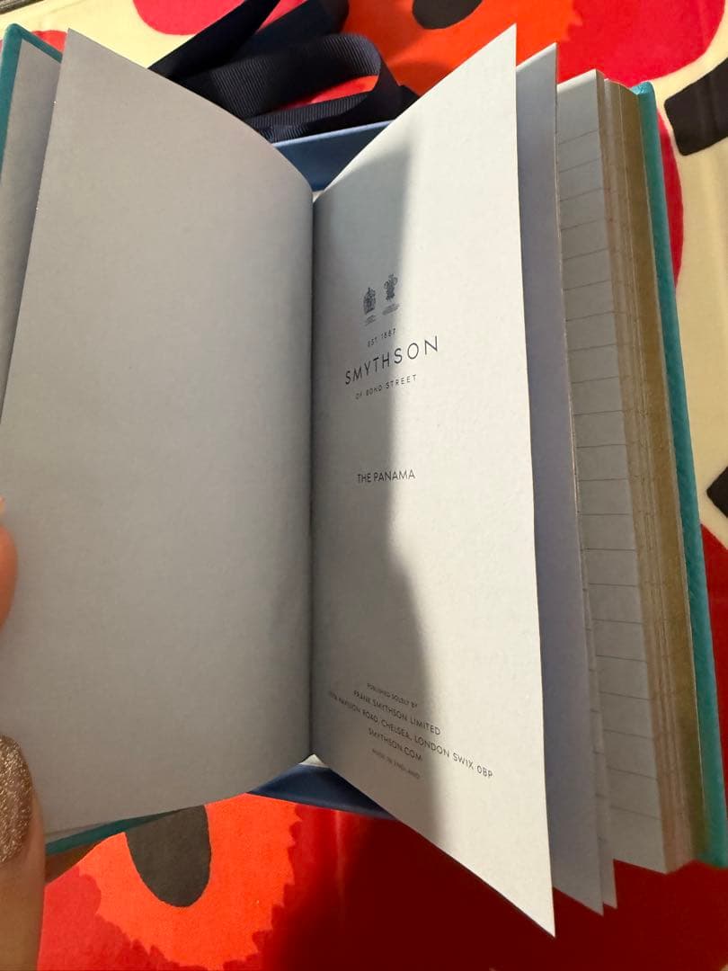 Smythson スマイソン パナマノート（手帳型ノート）ターコイズブルー