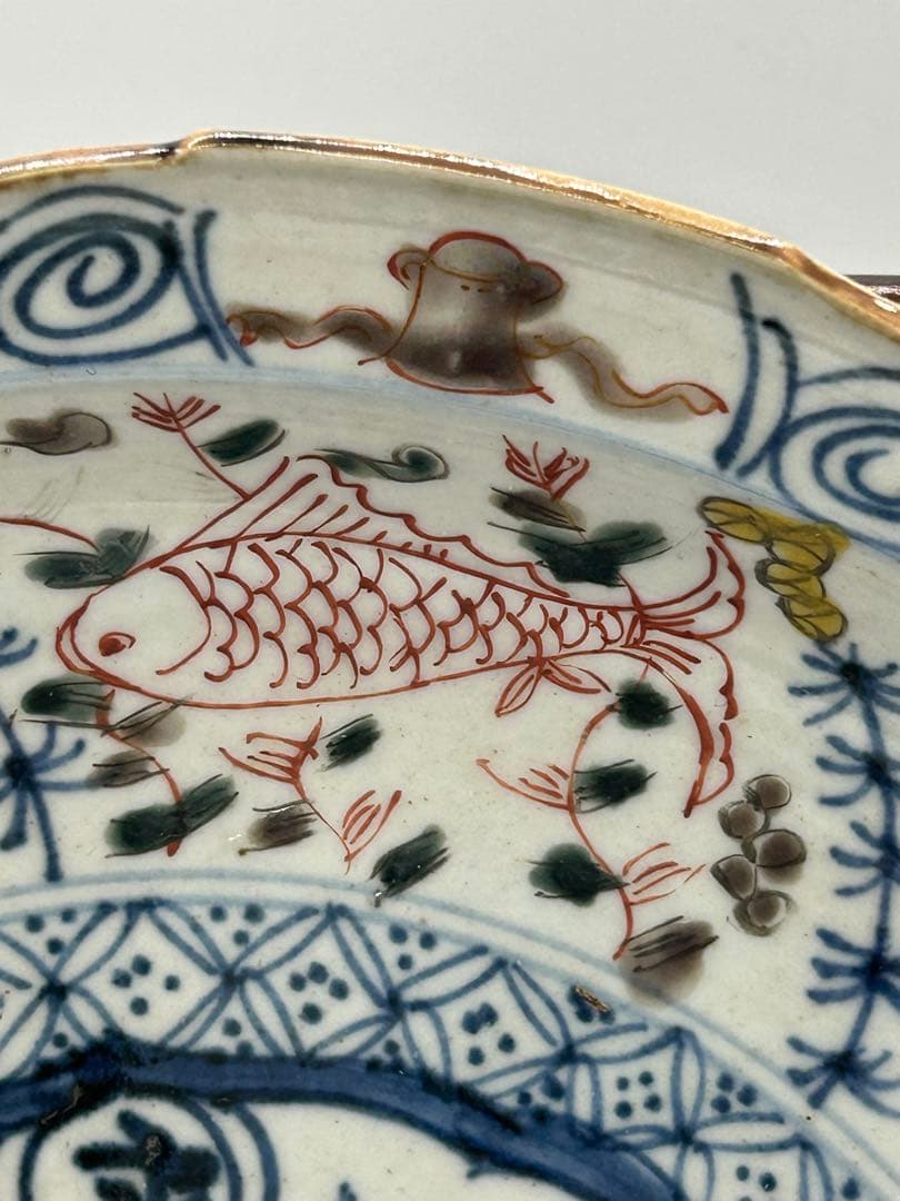 中国　大明嘉靖年製　呉須鳳紋大皿　送料込み0517