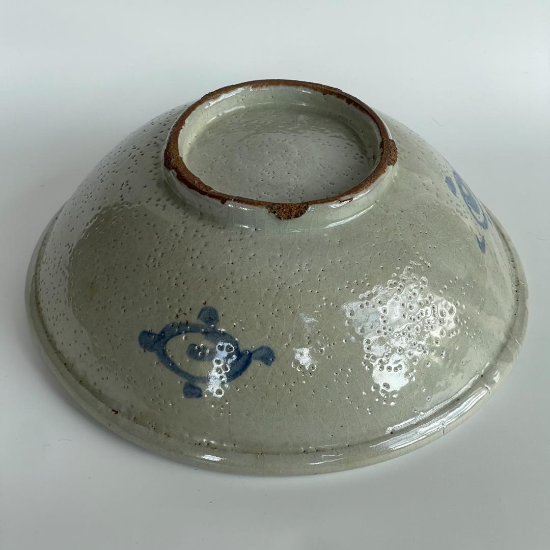 中国 美術 唐物 古玩 宋 元 明 清期 古染付 青絵 青花 大鉢 深鉢 牡丹