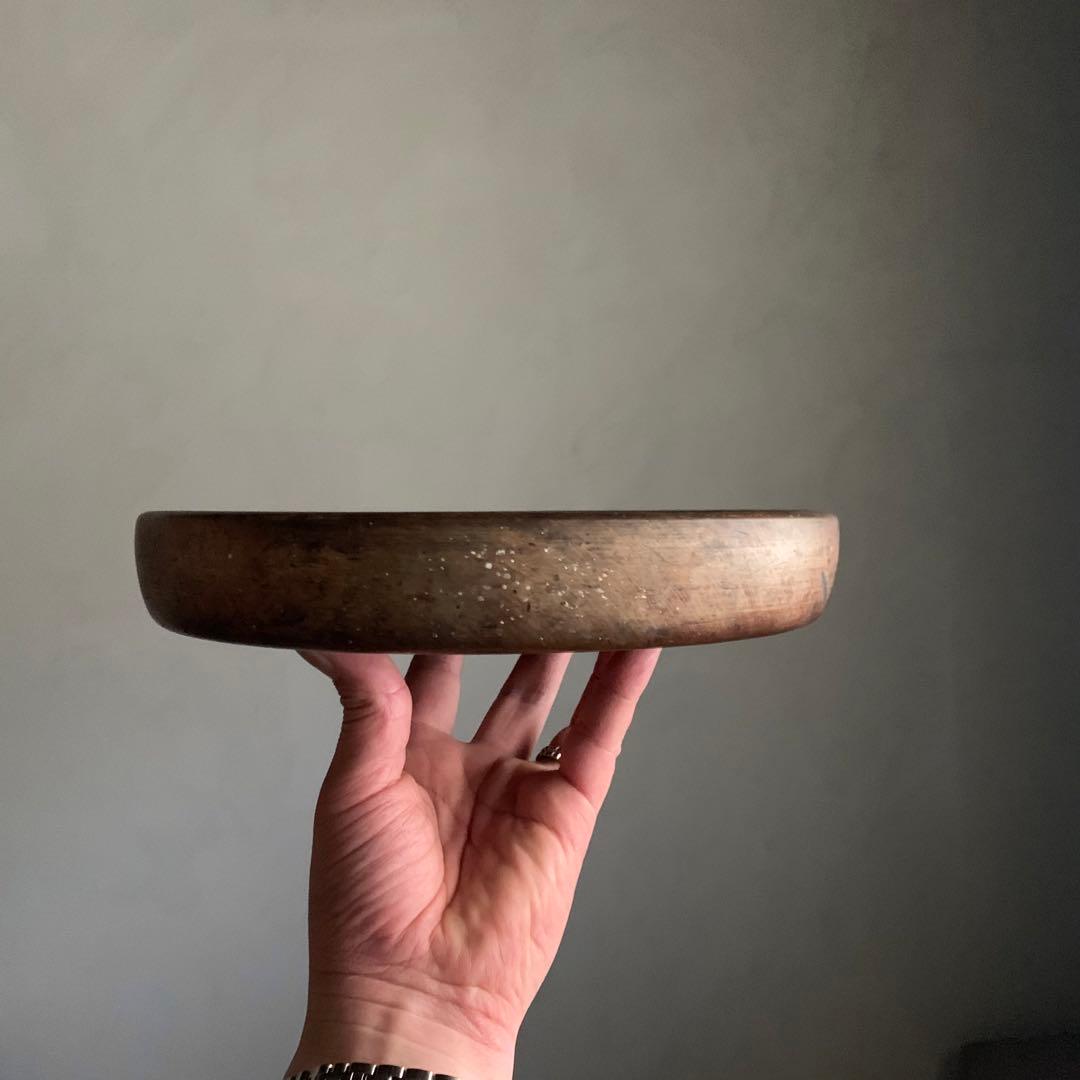 佳き木肌の くりぬき盆 No.2 古道具 アンティーク