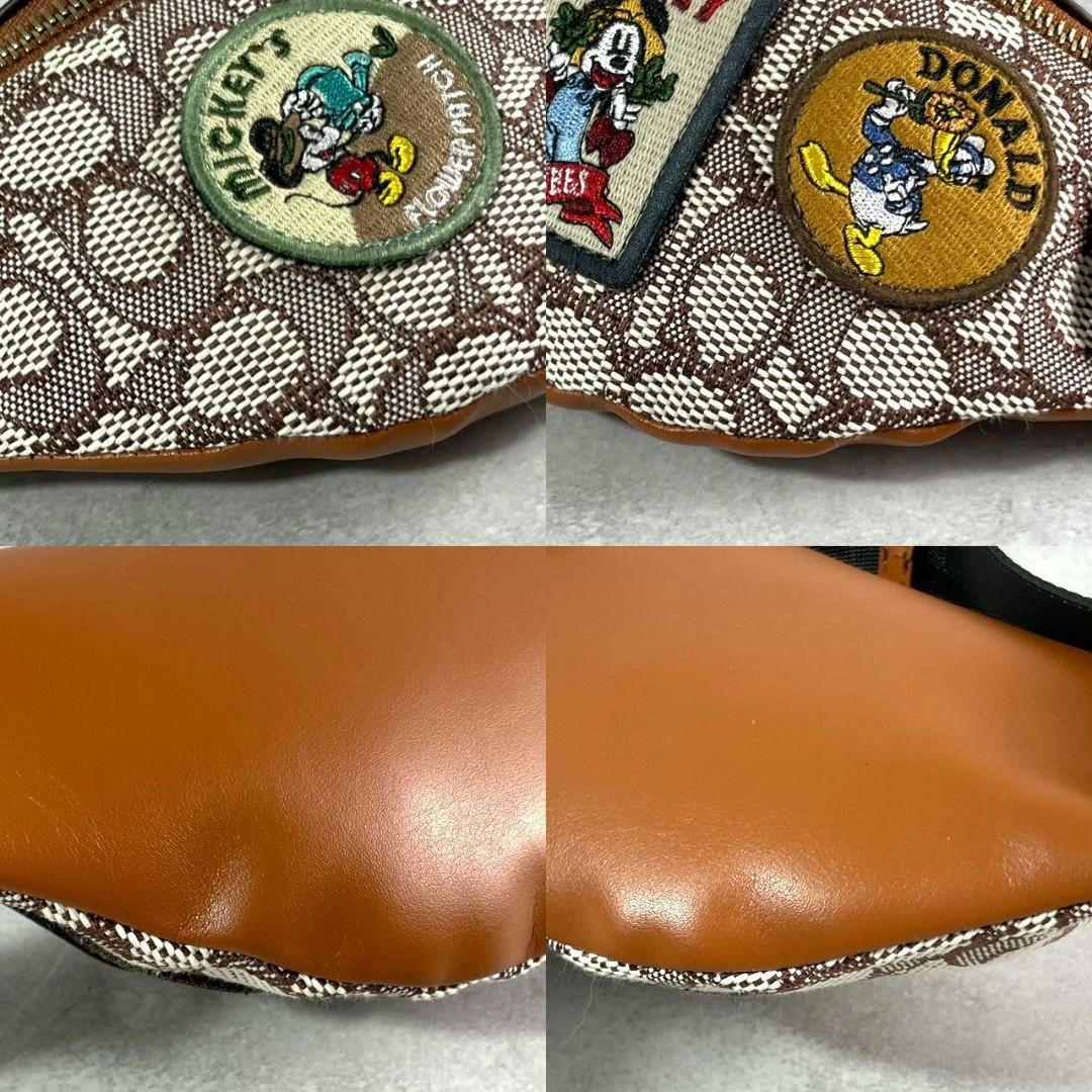 限定 極美品 COACH ×Disney チャーター ベルトバッグ レザー 茶