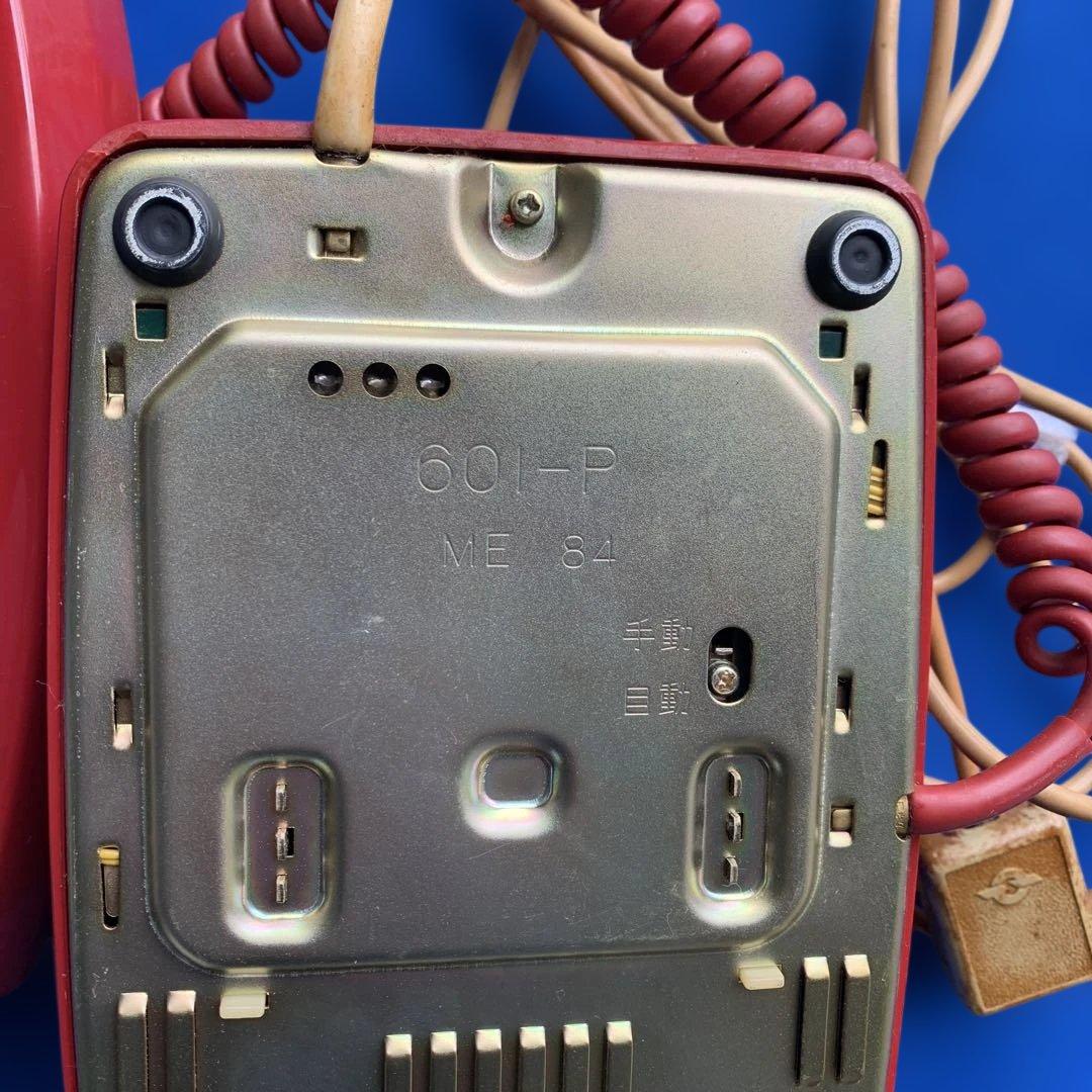 昭和レトロ！赤いプッシュボタン式電話 　１９７０～８０年代物/希少品