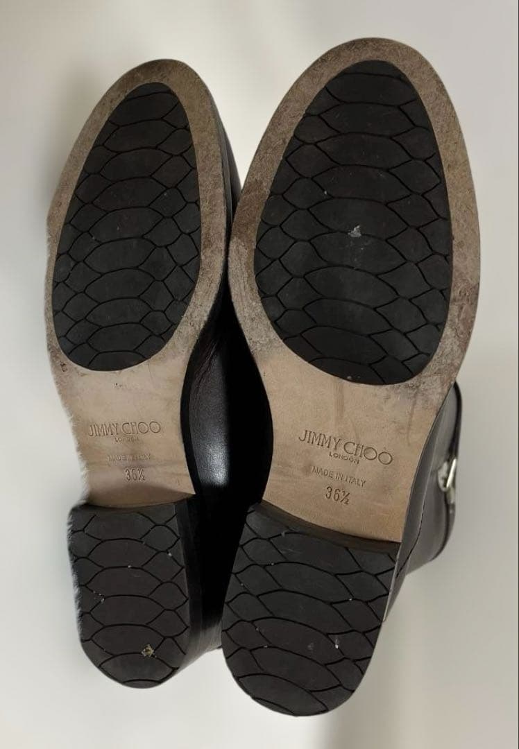 美品　 ジミーチュウ　ライディングブーツ　茶色　レザー　本革　23.5