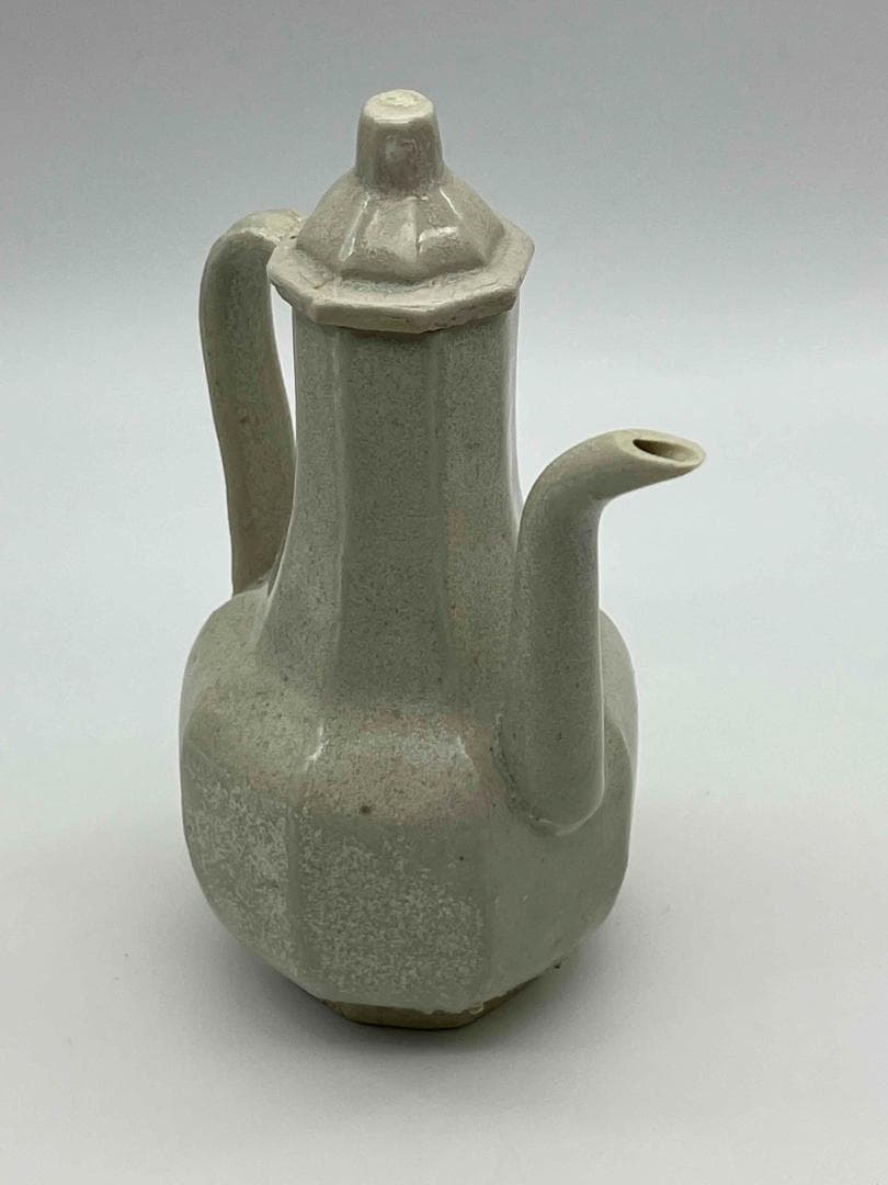 宋時代　青白磁 湖田窯水注　蓋付き 影青執壺　水注　水指　水差し(F-99)