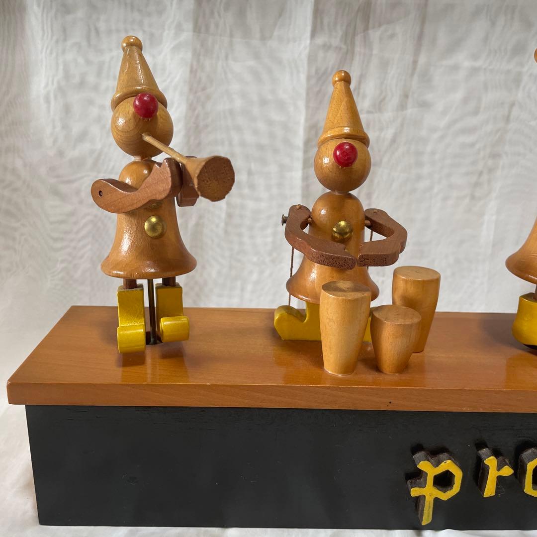 美品　prologue カラクリ　ピエロ　オルゴール　木製　置物　インテリア