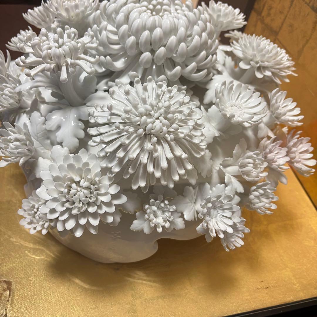 有田焼 華生窯 白菊花盛 陶器 国宝級 繊細 緻密品