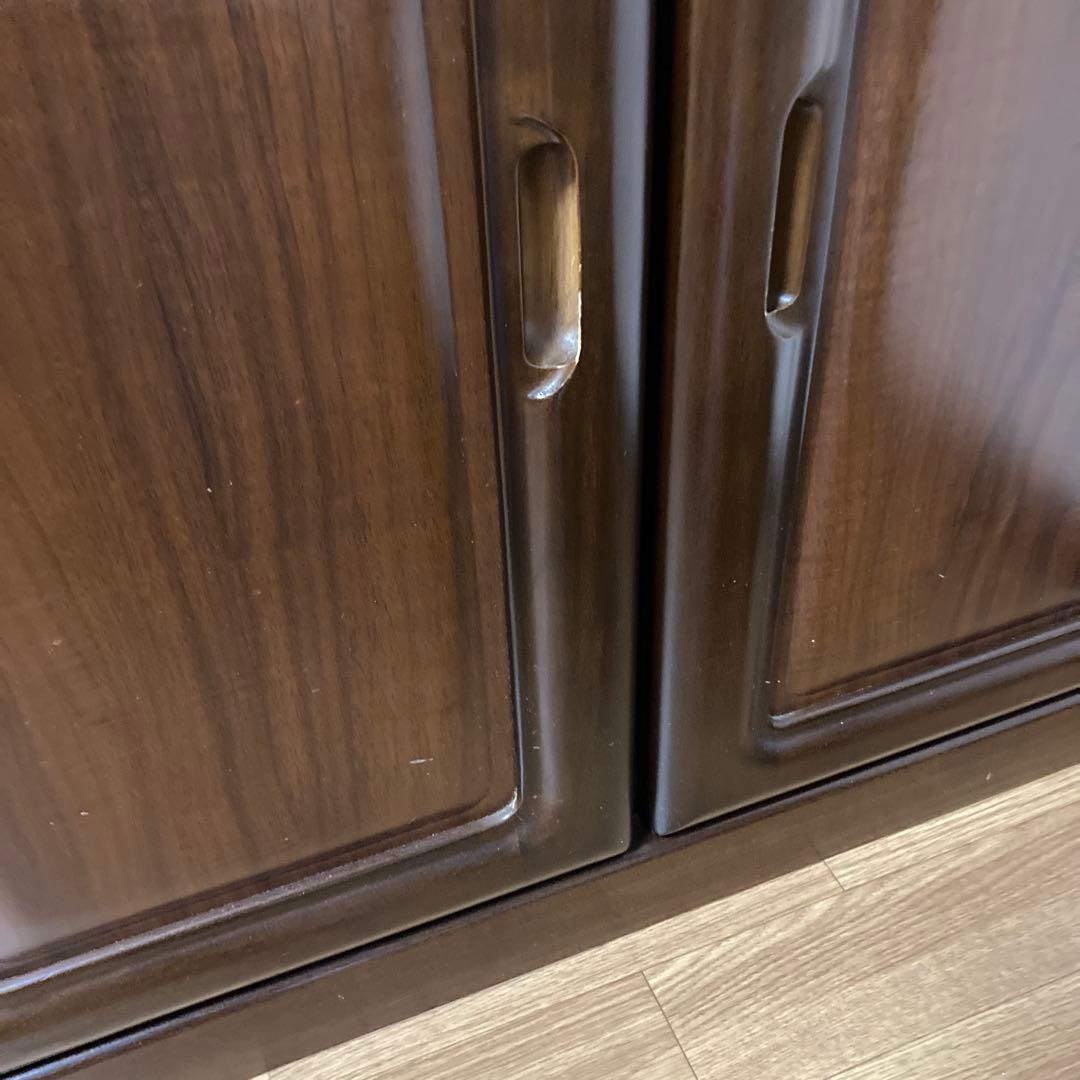 【2／7まで出品】食器棚　キャビネット　アンティーク　ガラス扉付　昭和レトロ