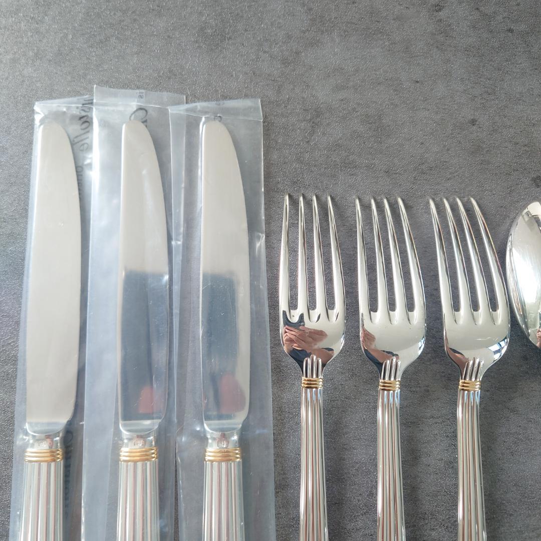 美品 クリストフル アリアゴールドリング デザートサイズ 未開封含む 9点