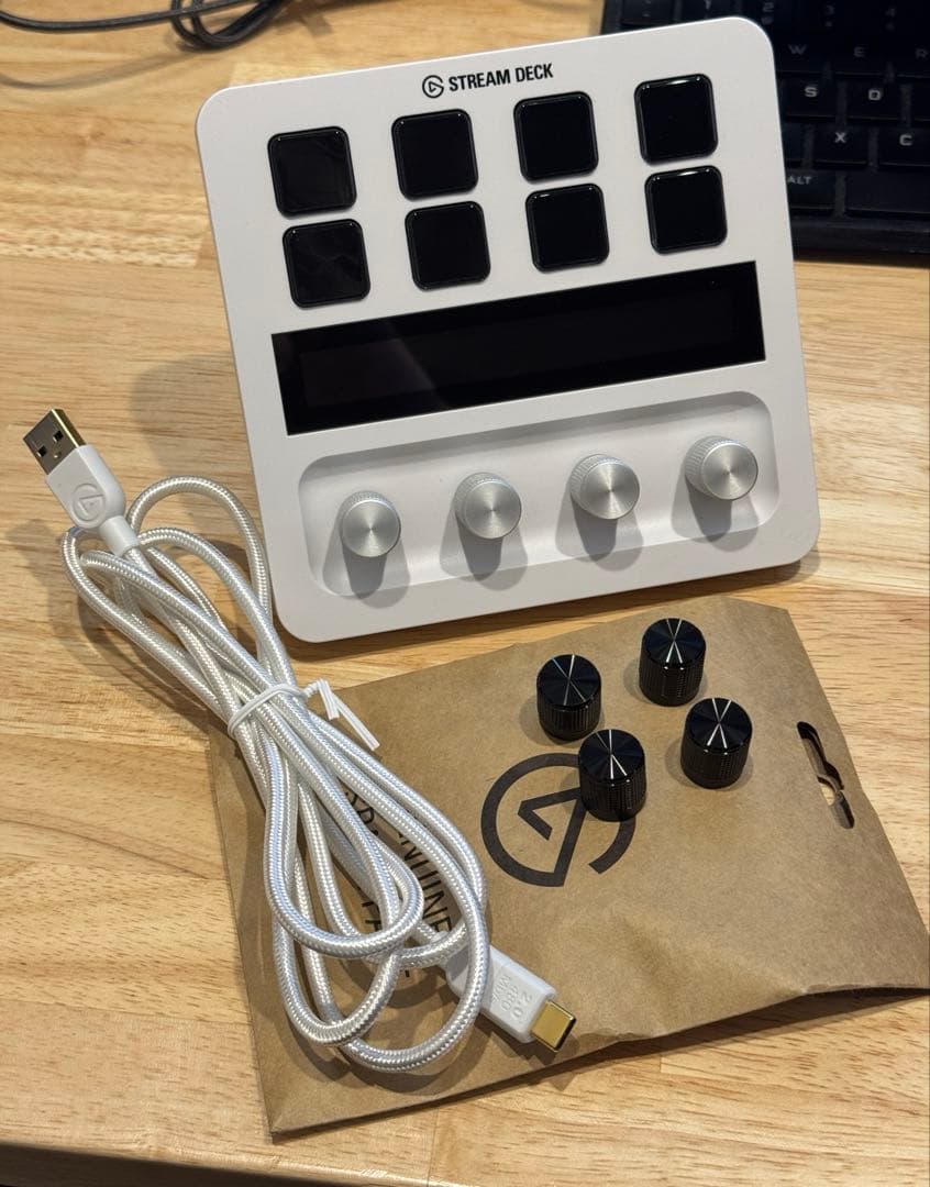 純正ノブ2色付き Elgato Stream Deck+ ホワイト