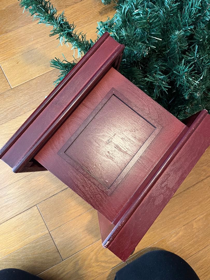 【いーゆーページ】ツリー180センチ　土台木製ポット　LEDライト付き