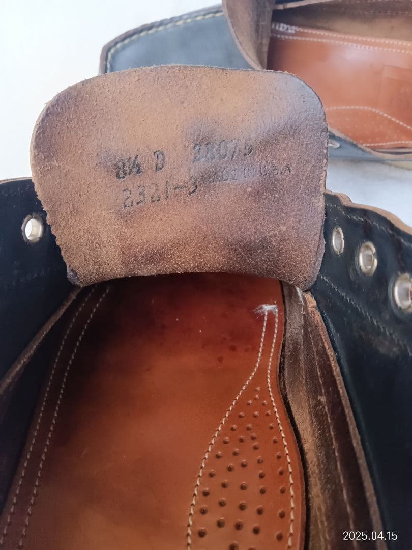 アメリカ製オークストリートブーツメーカーズ本革ネイビー8.5D26.5cm 中古