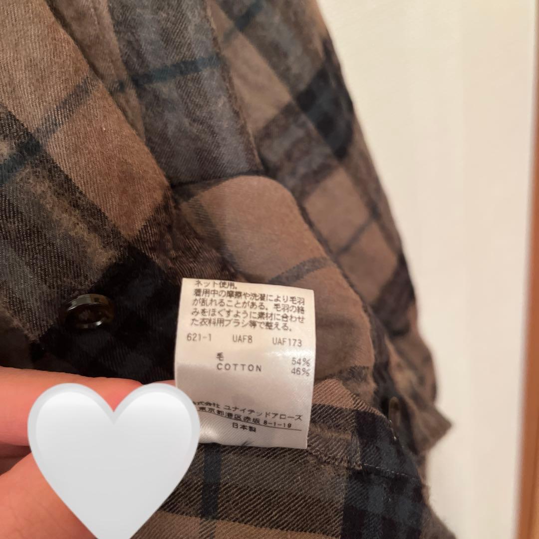 ＜6(ROKU)＞毛コットン チェックシャツ