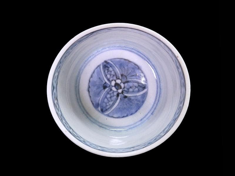 古伊万里　青磁　大振蕎麦猪口　江戸期　AS-fbvm