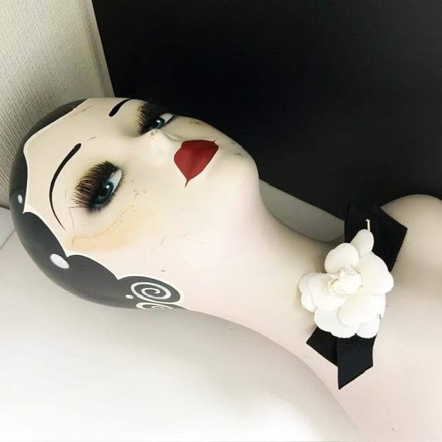 CHANEL カメリア リボン ブローチ